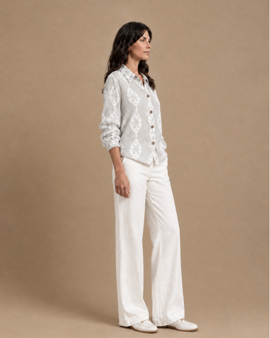 Céleste | Chemise en Maille Douce à Col V