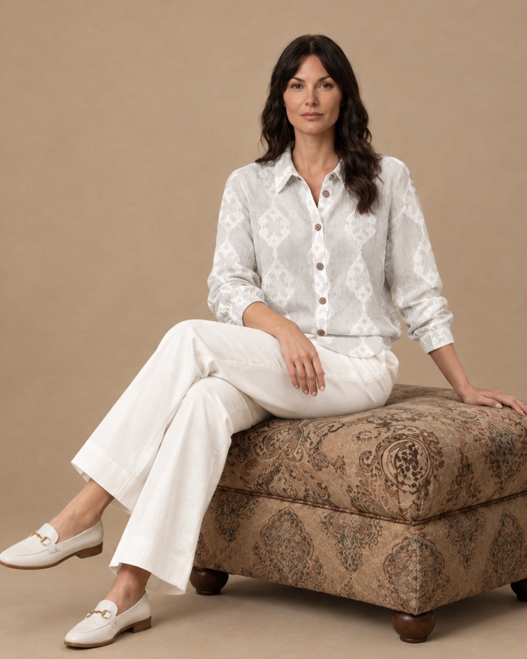 Céleste | Chemise en Maille Douce à Col V