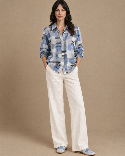 Céleste | Chemise en Maille Douce à Col V