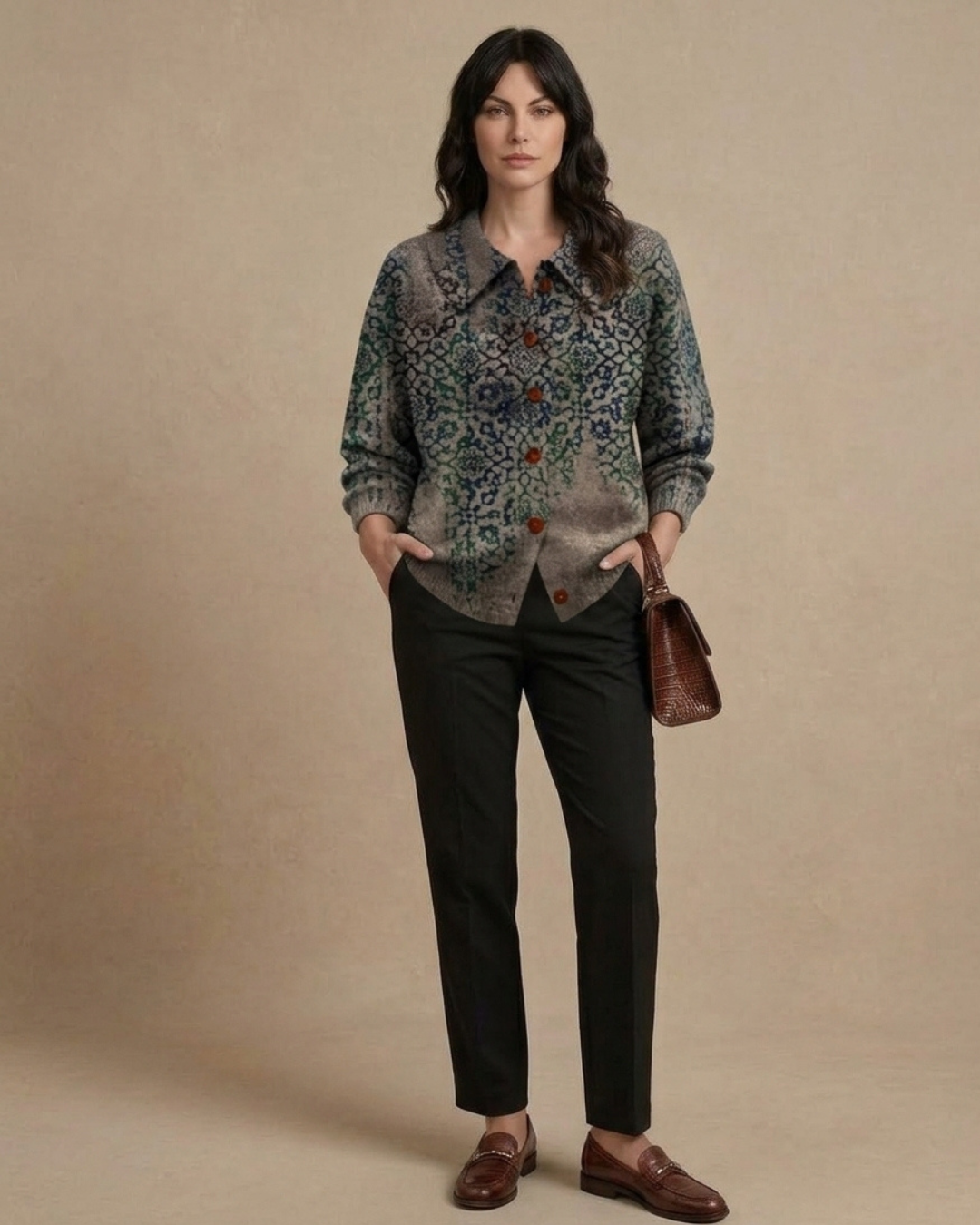 Céleste | Chemise en Maille Douce à Col V