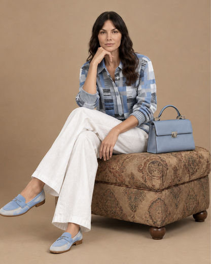 Céleste | Chemise en Maille Douce à Col V