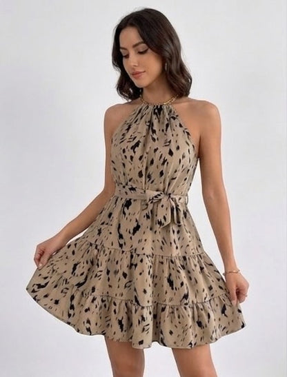 Maya | Robe Courte Imprimé Léopard